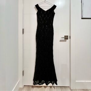 ASOS Quiz | Black Lace and Sequins Evening Dress
